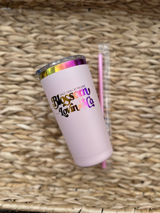 Personalized Laser Engraved 20oz Tumbler with Rainbow Finish | Custom Stainless Steel Tumbler