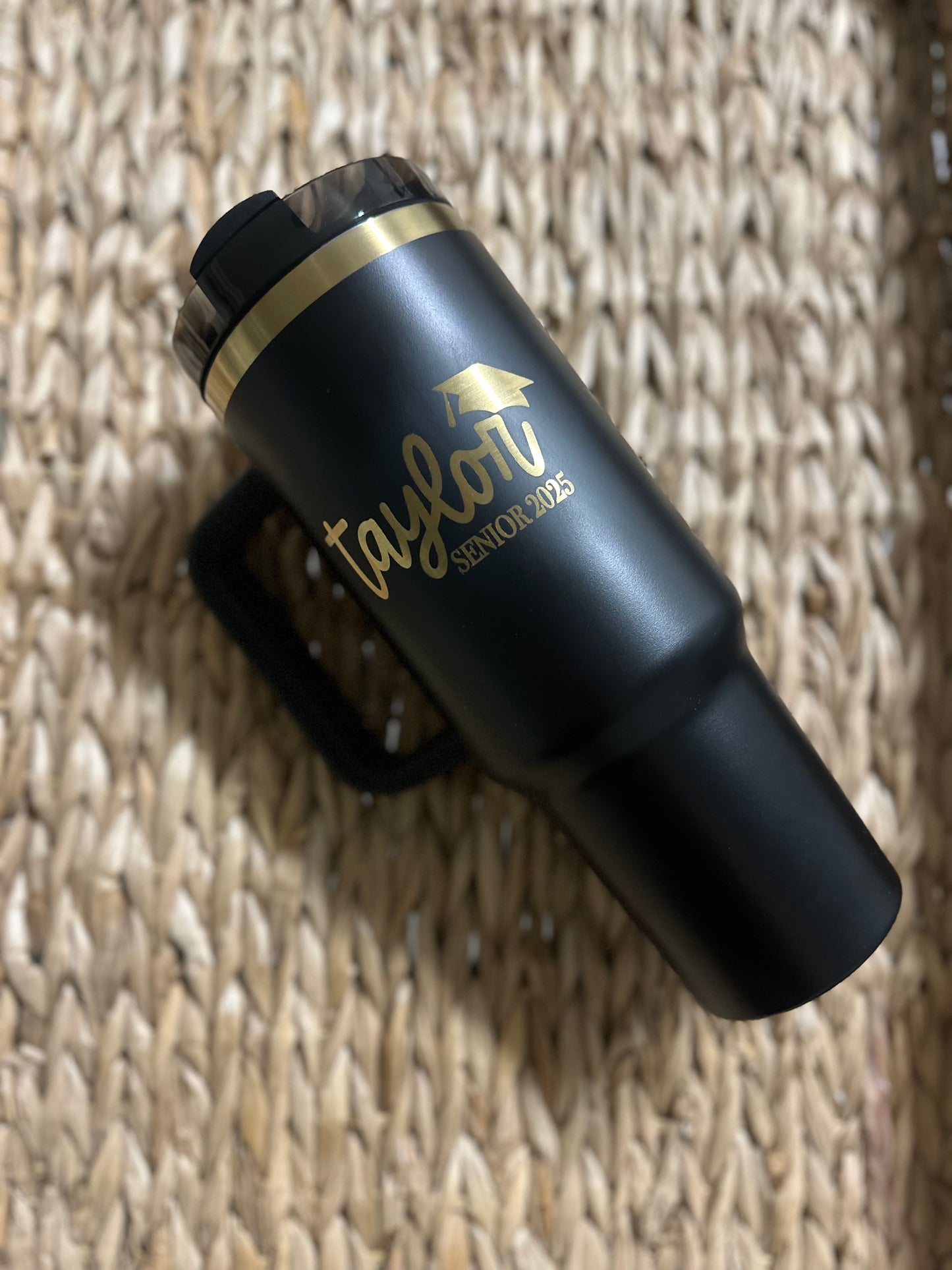 Personalized 40oz Graduation Tumbler with Name and Class Year - Senior Gift with Graduation Cap Design