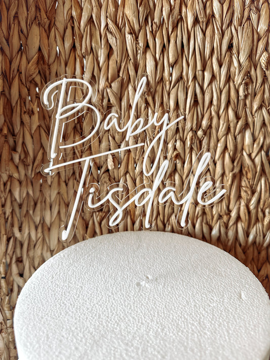 Personalized Acrylic Cake Topper | Baby Shower, Gender Reveal, Welcome Baby