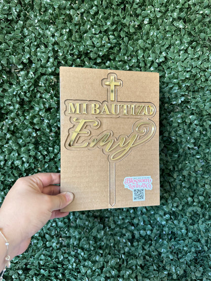 Mi Bautizo Cake Topper | My Baptism Cake Topper | Religious Cake Topper