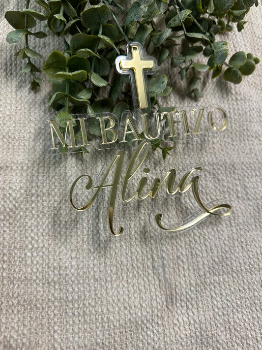 Mi Bautizo Cake Topper | My Baptism Cake Topper | Religious Cake Topper