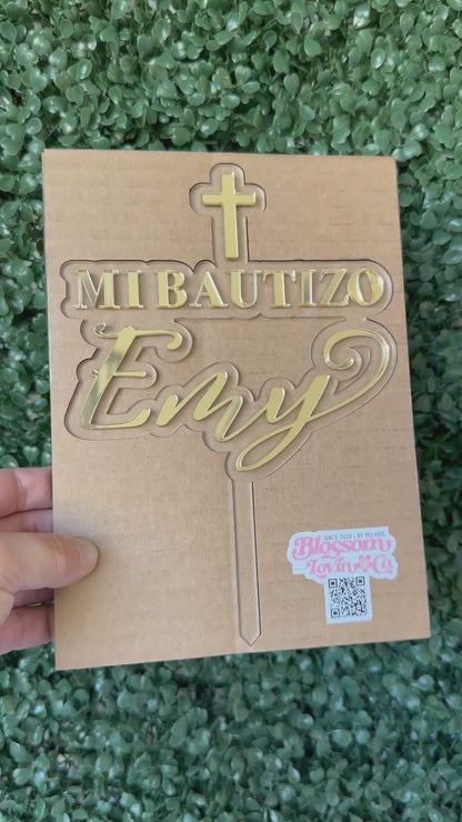 Mi Bautizo Cake Topper | My Baptism Cake Topper | Religious Cake Topper